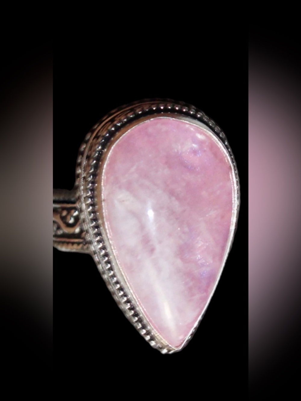 Genuine Pink Moonstone Ring
